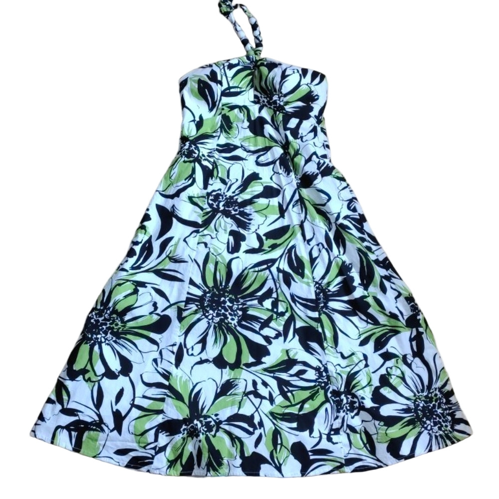 Dressbarn Floral Halter Fit & Flare Dress. Vacation Resort Summer Wedding